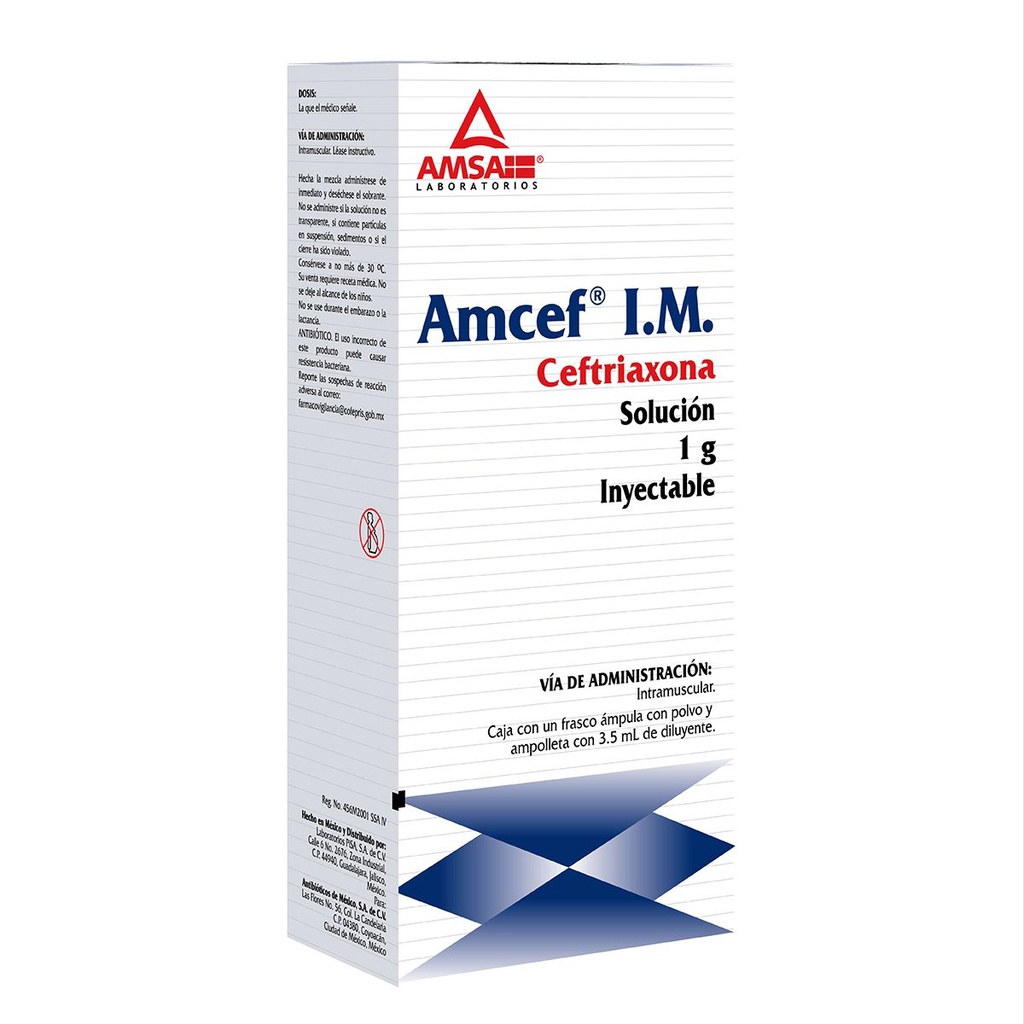 AMCEF IM 1G INYECTABLE CON 1 (GI) | Farmacias MV